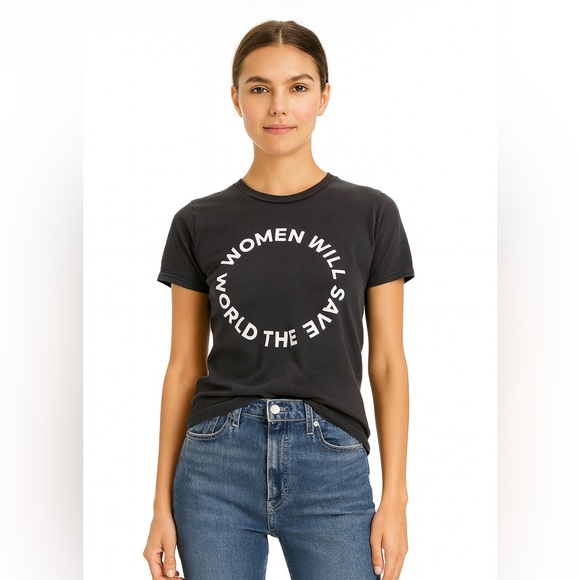 Anthropologie Tops - Anthropologie Sol Angeles Women Will Save The World Grey Tee